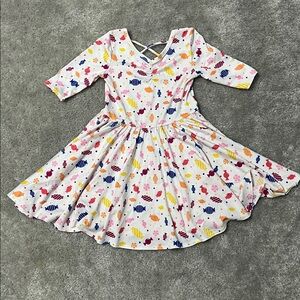 Dot Dot Smile Candy Print Dress - Multicolor